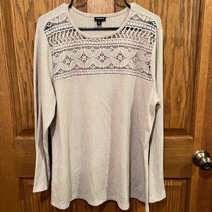 Torrid Women's Beige Lace Long Sleeve Top